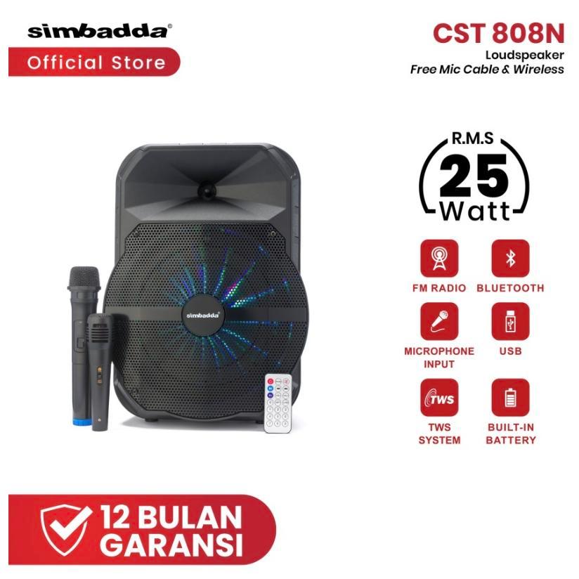 Simbadda CST 808N Loudspeaker TWS Portable Bluetooth +Mic