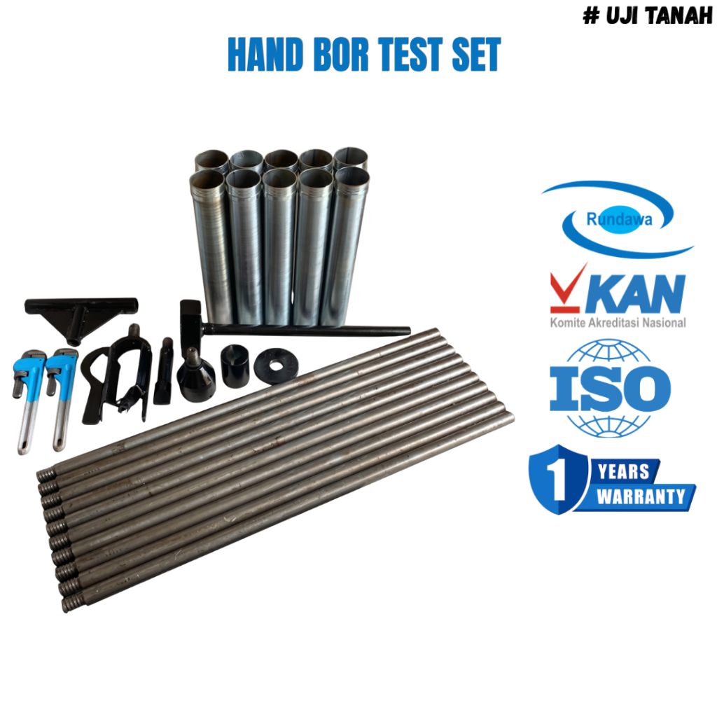 Hand Bor Set (Iwan Type) - Alat Bor Tangan Manual Laboratorium Tanah