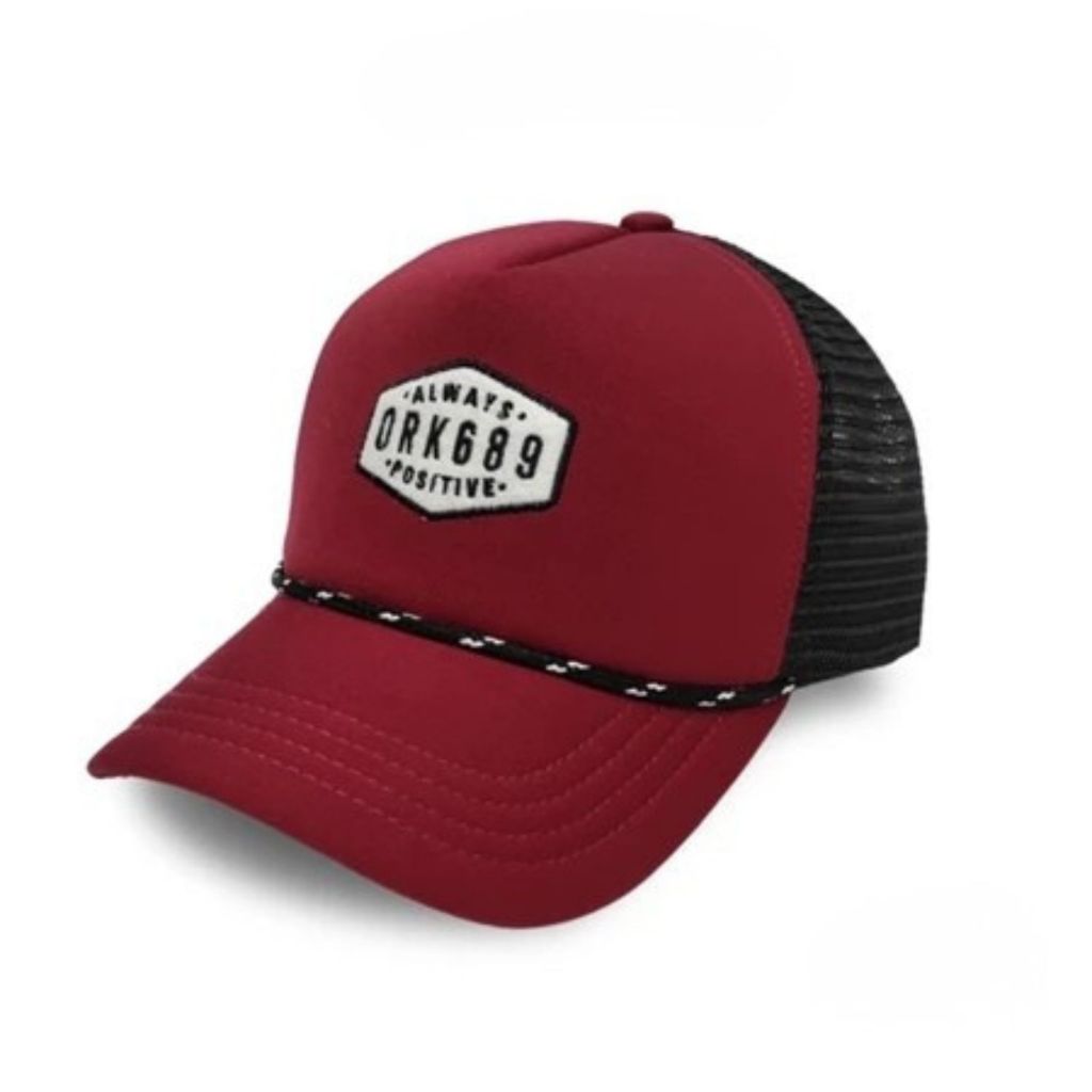 Topi Pria Distro Baseball Topi Jaring Baseball Ork689 Alpostiv Maroon Black