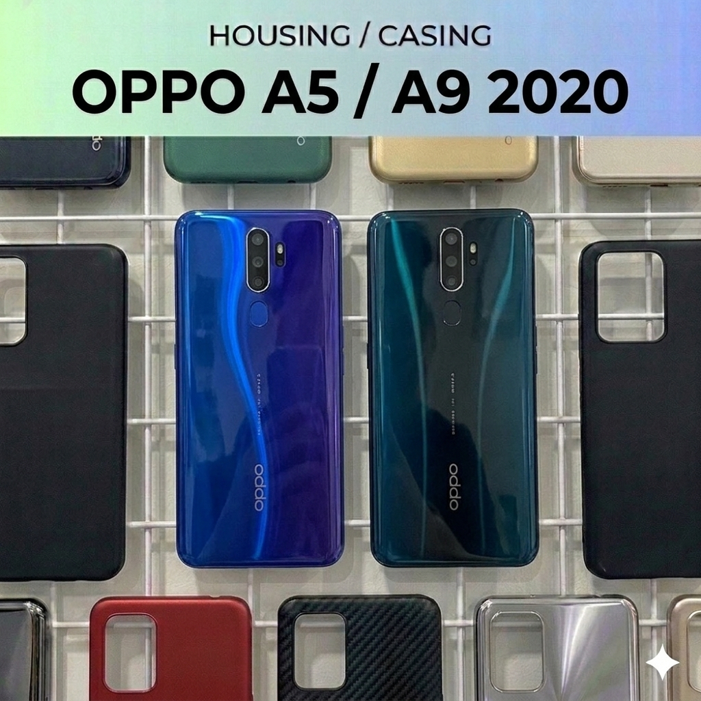 Casing Housing Body Oppo A5 2020 / A9 2020 FULLSET Backdoor + Bezel Tulang HP
