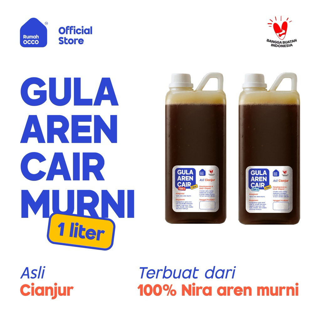 Aren Liquid Premium 1L / Gula Aren Cair Murni Petani Lokal Cianjur - Sirup Kopi Susu & Boba