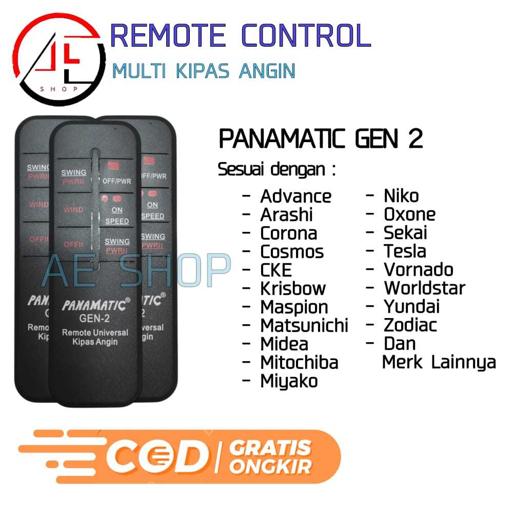 Panamatic Gen2 Remote Kipas Angin Universal / Remote Multi Kipas Angin
