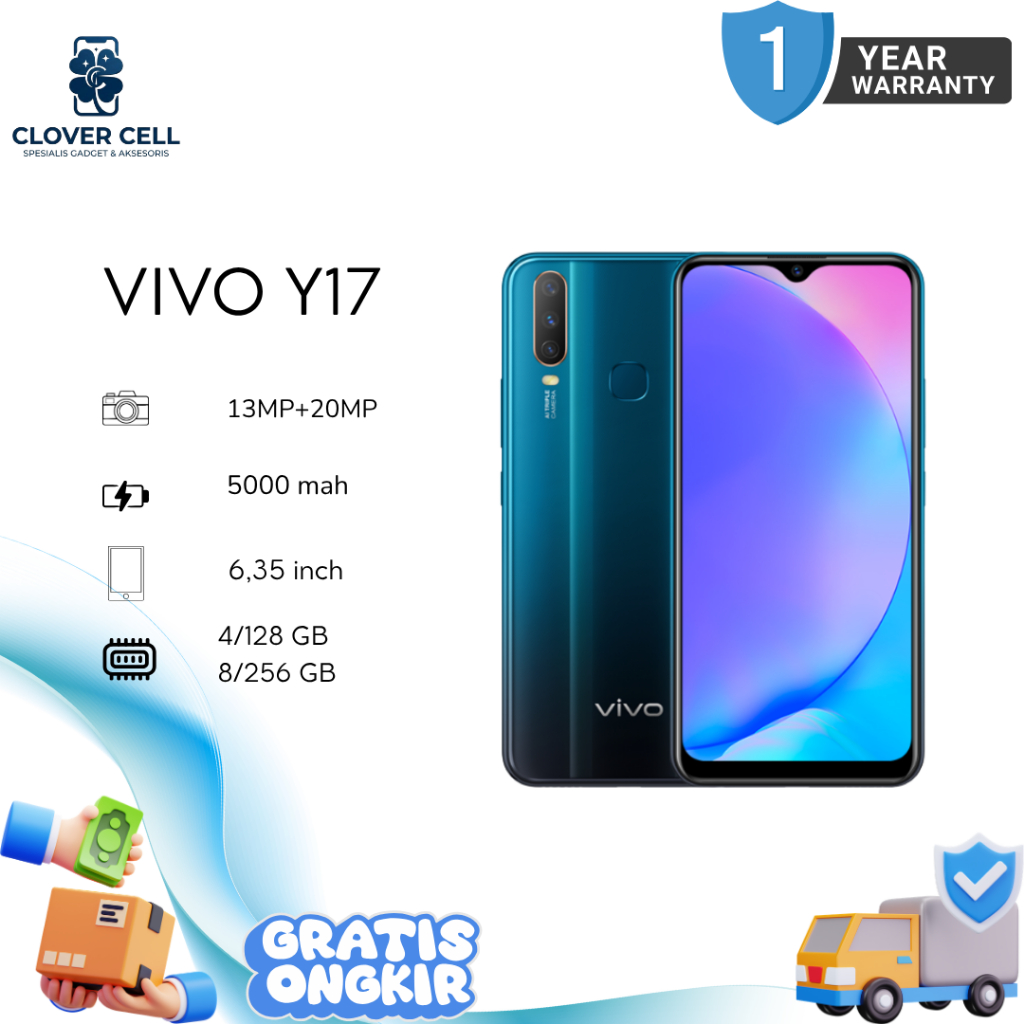 HP VIVO Y17 4G LTE RAM 8/256GB ANDROID SMARTPHONE LAYAR 6.35"Inch