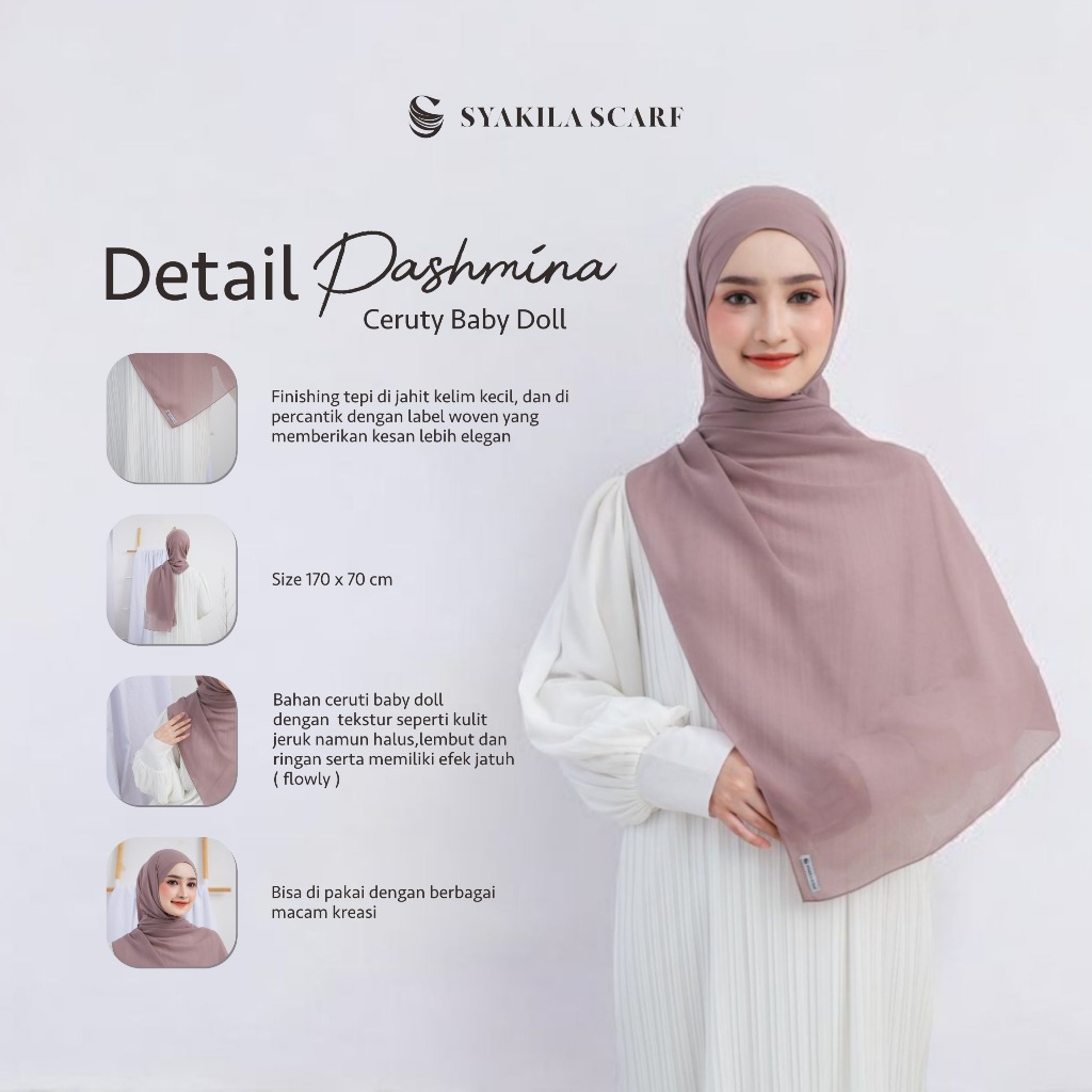 SYAKILA SCARF - PASHMINA CERUTY/PASHMINA CERUTI JAHIT TEPI BABYDOLL /PASHMINA CERUTI/PASHMINA CERUTI