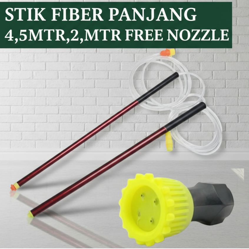 STIK SPRAYER TELESKOPIK FIBER PANJANG 4,5 METER FREE NOZZLE/ STIK TELESKOPIK PANJANG 4,5 M