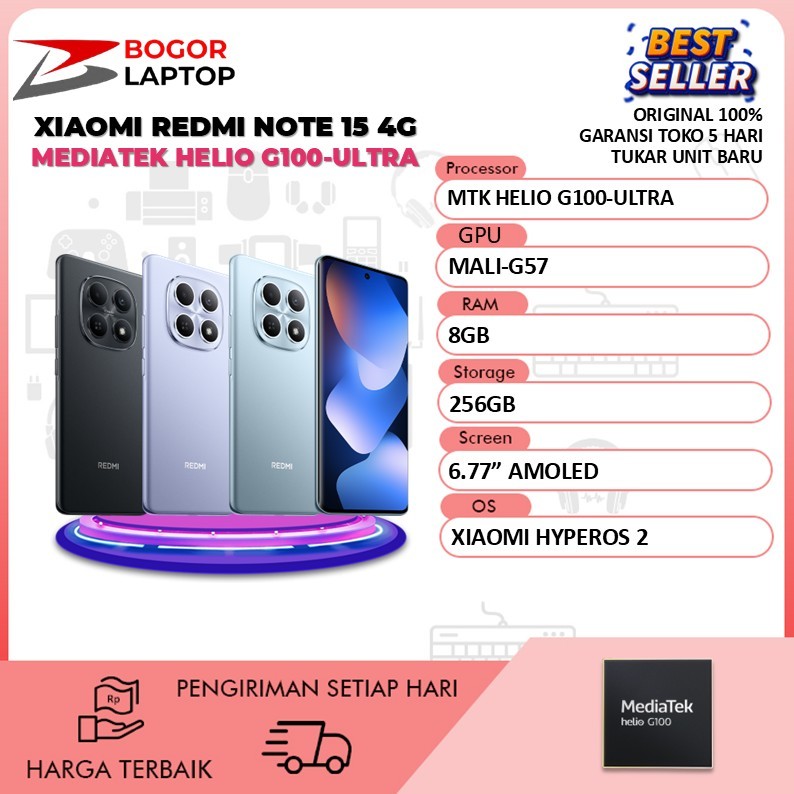 HANDPHONE XIAOMI REDMI NOTE 15 4G 8GB 256GB