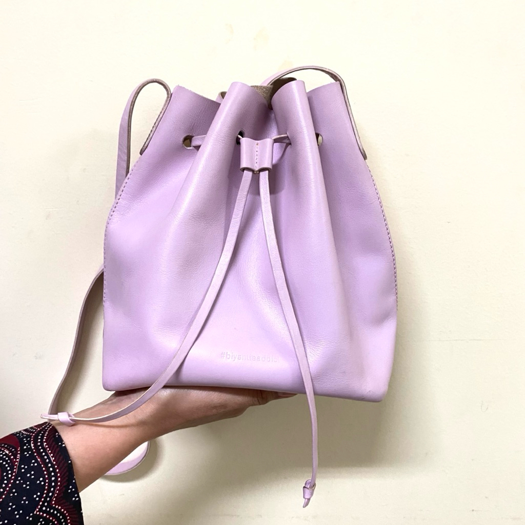 Tas Kulit Serut by Biyantie Addict (tanpa linning) warna pink| Tas Kulit Sapi Asli | Tas Kulit Awet 