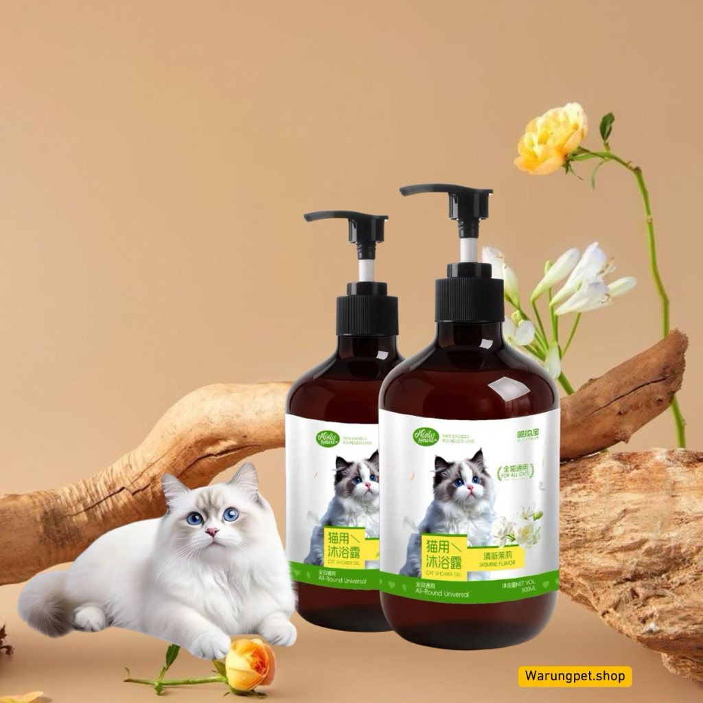 Shampo Kucing Miow Heart Cat Shampo Jasmin 500ml - Shampo Mandi Kucing - Shampo Grooming Kucing