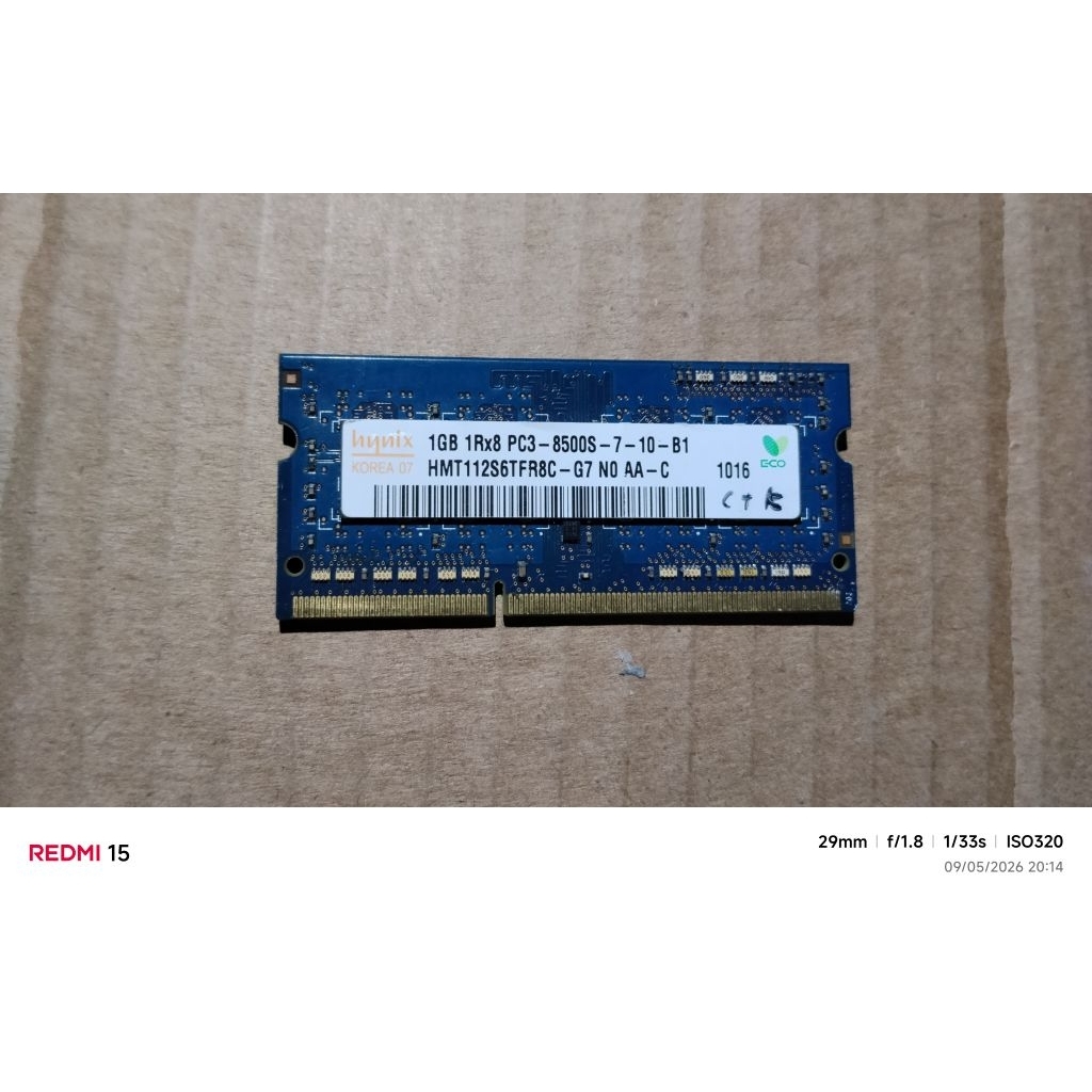 RAM LAPTOP DDR 3 1GB PC 8500S