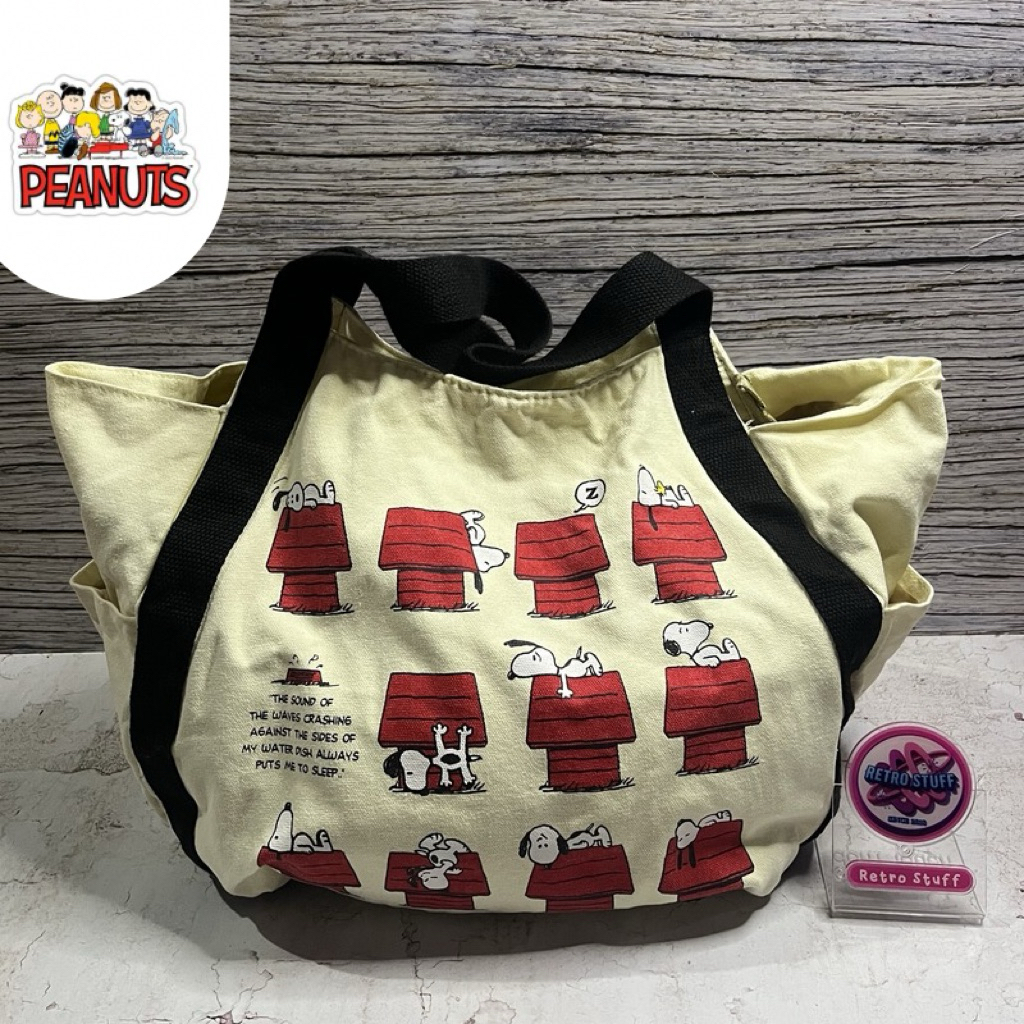Tote Bag Snoopy Bahan Tebal Original Peanuts