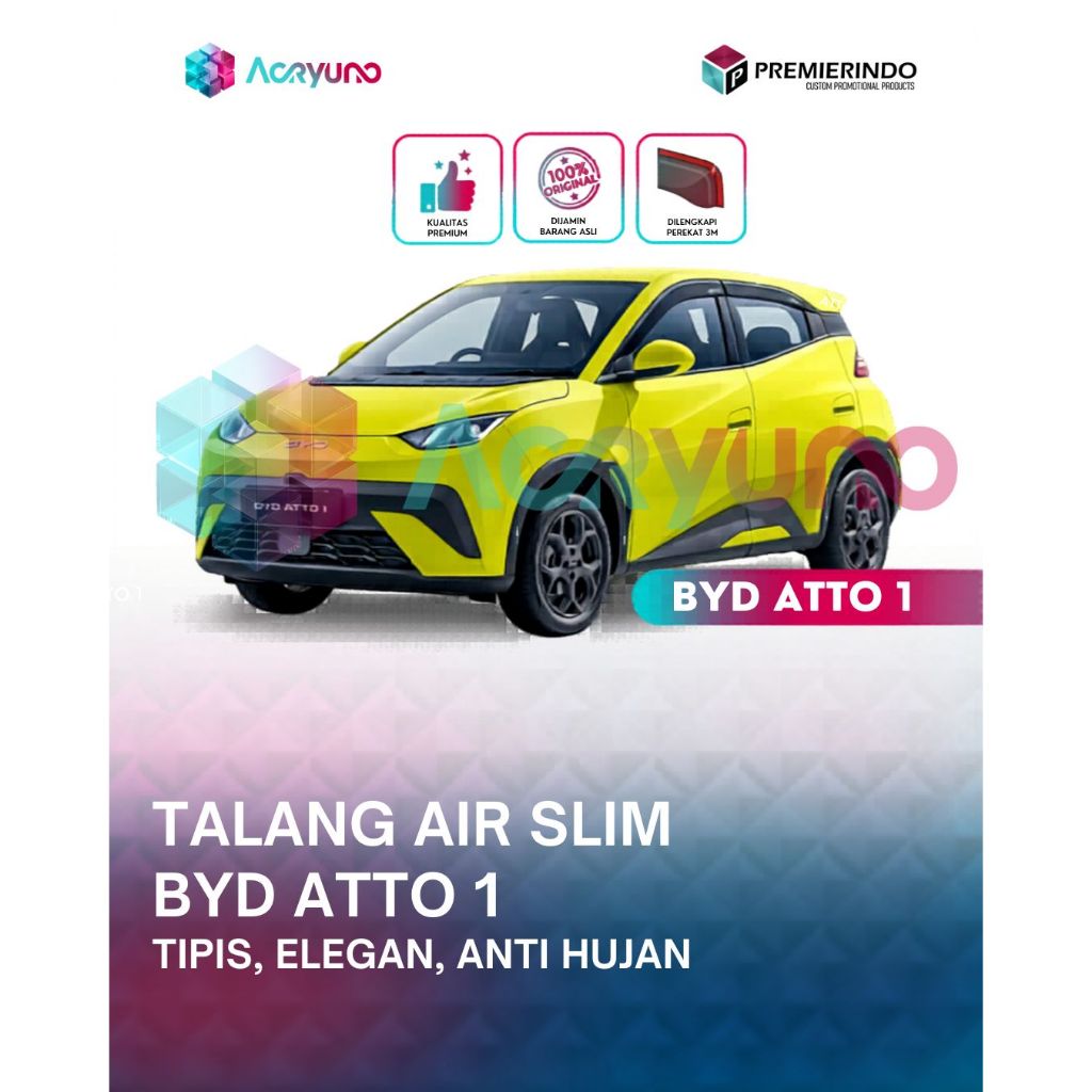 Talang Air BYD ATTO1 Slim Model Injection Premium - Side Visor BYD ATTO1 Anti Tampias & Elegan - Aks