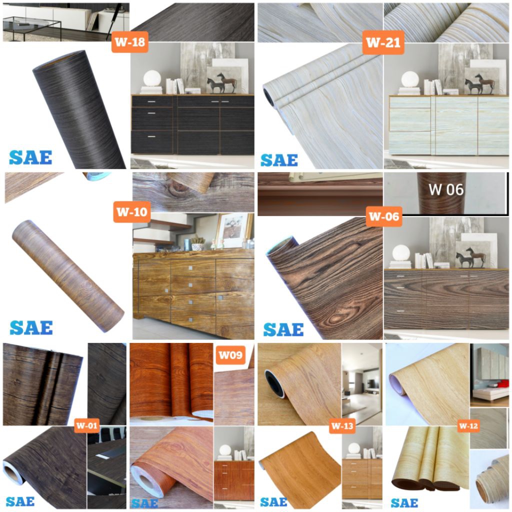 Sticker Premium Tebal Serat Kayu Pelapis Lemari Meja Pintu Furniture Kitchen Set