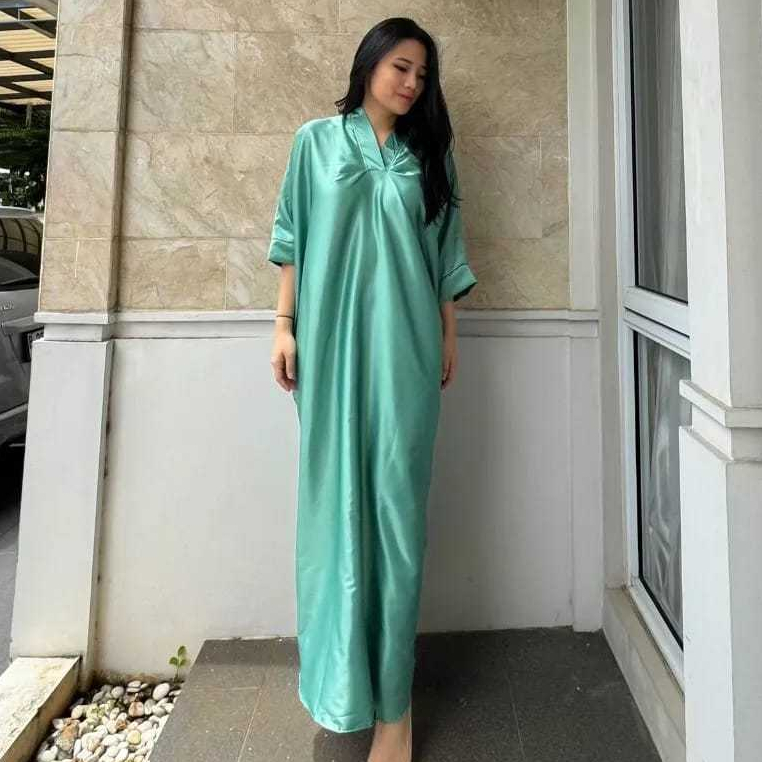Kaftan Polos Satin Velvet Premium Wanita- Kaftan Pesta, kondangan