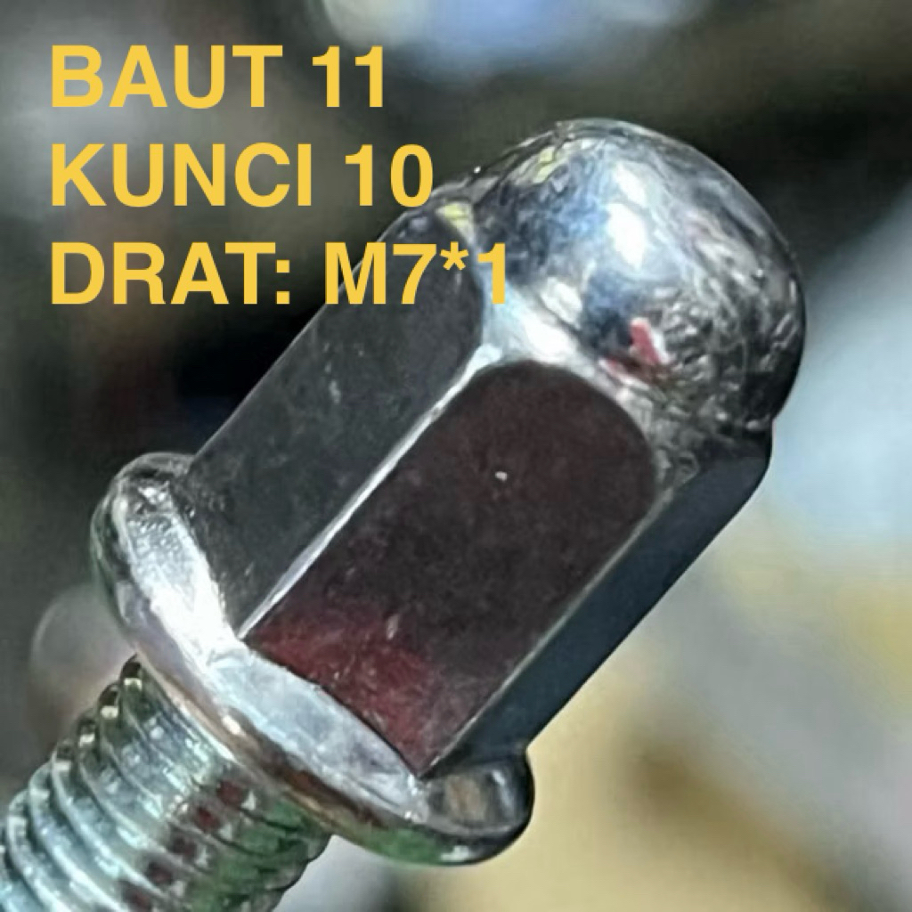 BAUT MUR TOPI KNALPOT VARIO 125 / 150 BAJA GALVANIS KUNCI 10 MUR 11