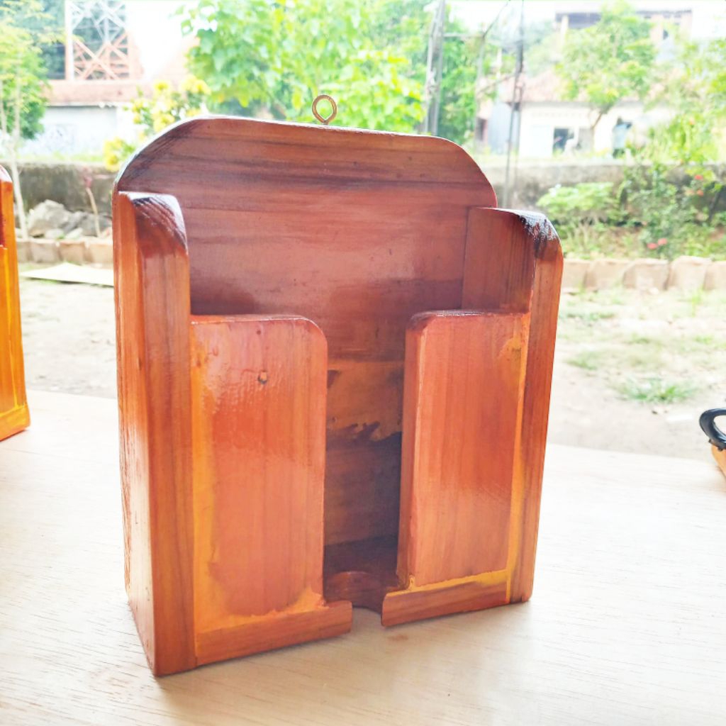 Rak Dinding/Hiasan Dinding Kayu Jati Belanda/Tempat Charge Hp Gantung