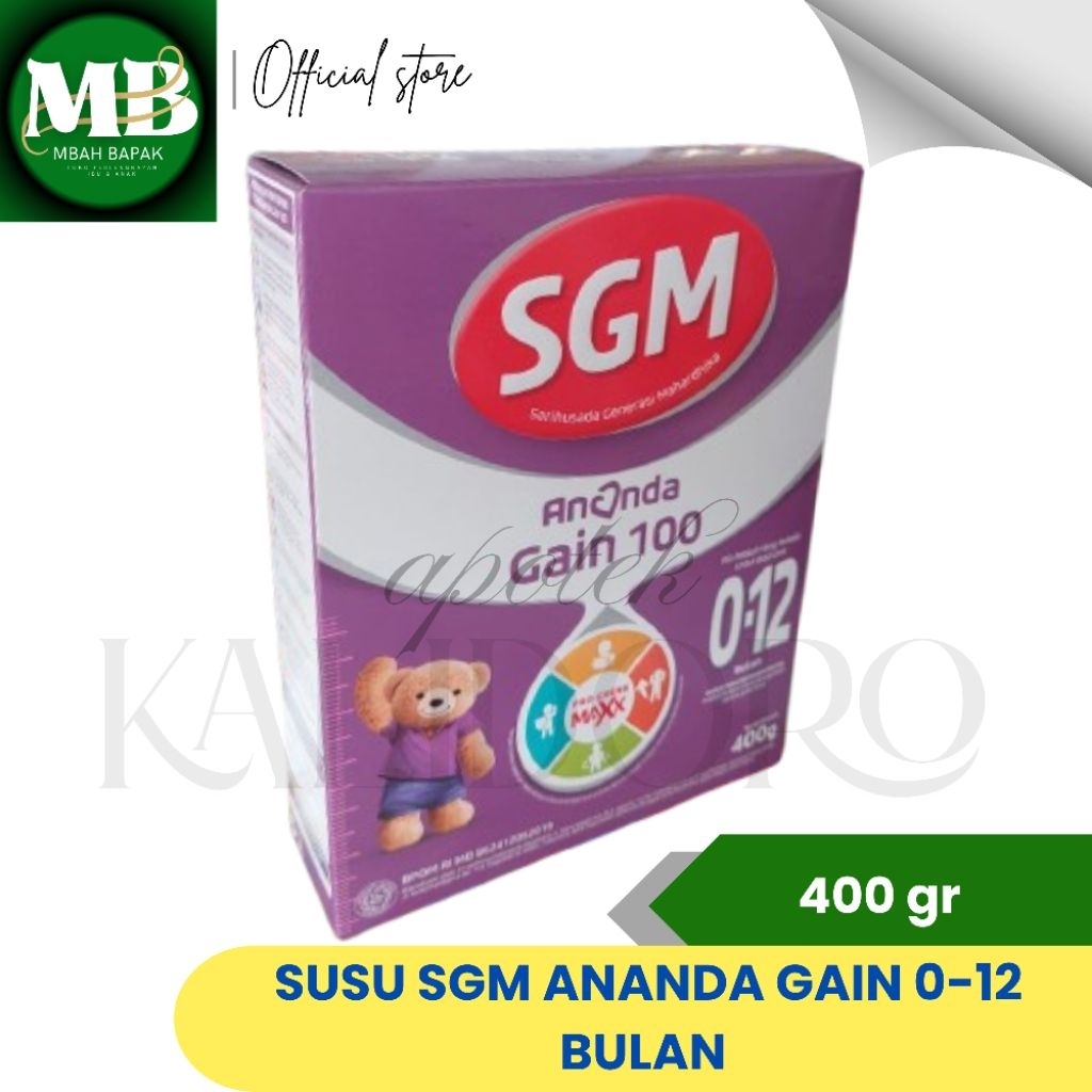 SGM GAIN OPTIGROW 1 DAN GAIN 0-12 400 GRAM, EXP 2028 TERMURAH COD ~APOTEK KALIDORO