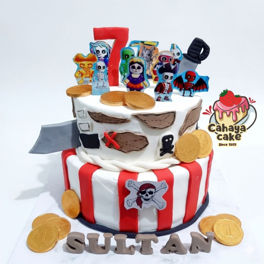 Kue Ulang Tahun Bajak Laut / Kue Ulang Tahun Kapal Laut / Kue Ultah anak