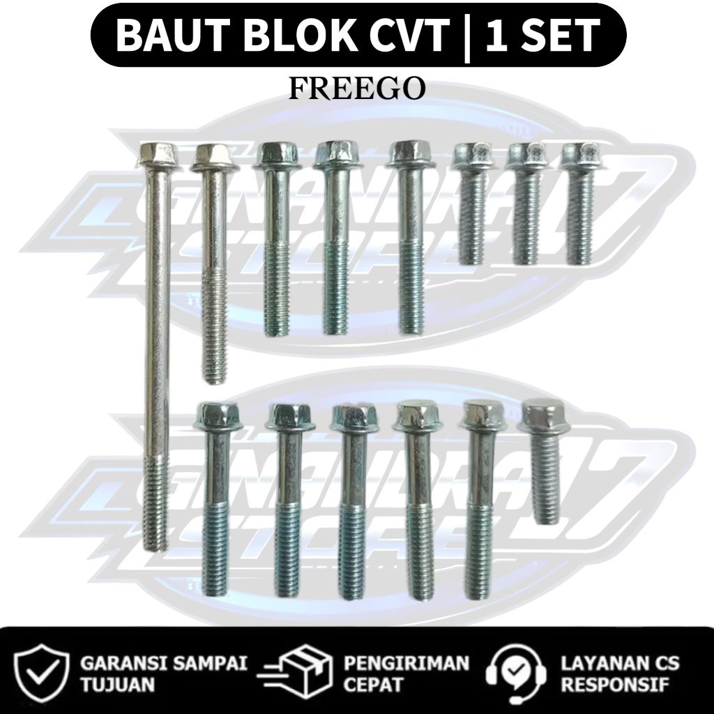 Baut Blok CVT 1 SET Yamaha FREEGO / Baut Blok CVT 1SET Motor Freego