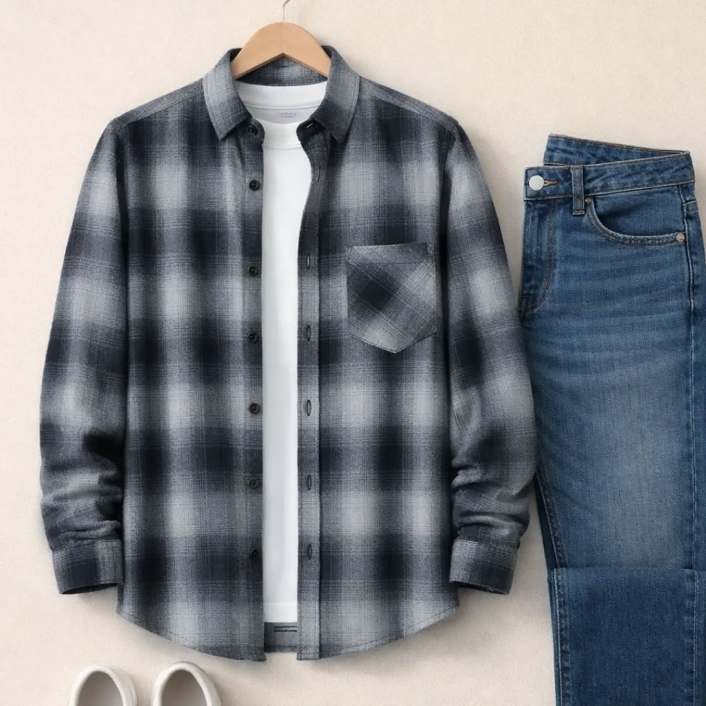 F2D Kemeja Flanel Dark Brown Premium Best Seller / flanel/hem pria/ flanel pria/ kemeja flanel/ eigh