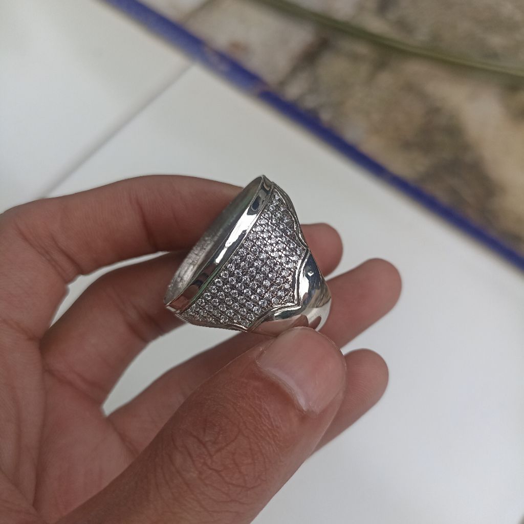 CINCIN MICROSETTING MEWAH BAHAN KUNINGAN SARI SUPER RING MICROSETTING EMBAN KUNINGAN IKETAN BATU AKI