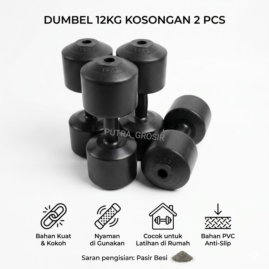 Cover barbel 12kg tanpa isi (2 biji)