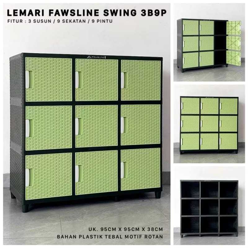 LEMARI FAWSLINE SWING 3B9P / LEMARI CABINET 9 PINTU BATAM
