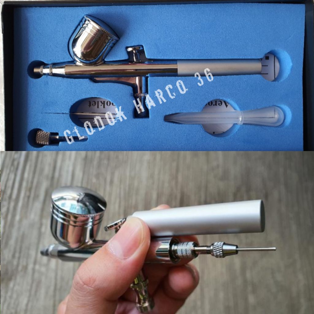 Air Brush Spray gun Kit Lukis Art paint airbrush 0.2MM 9CC