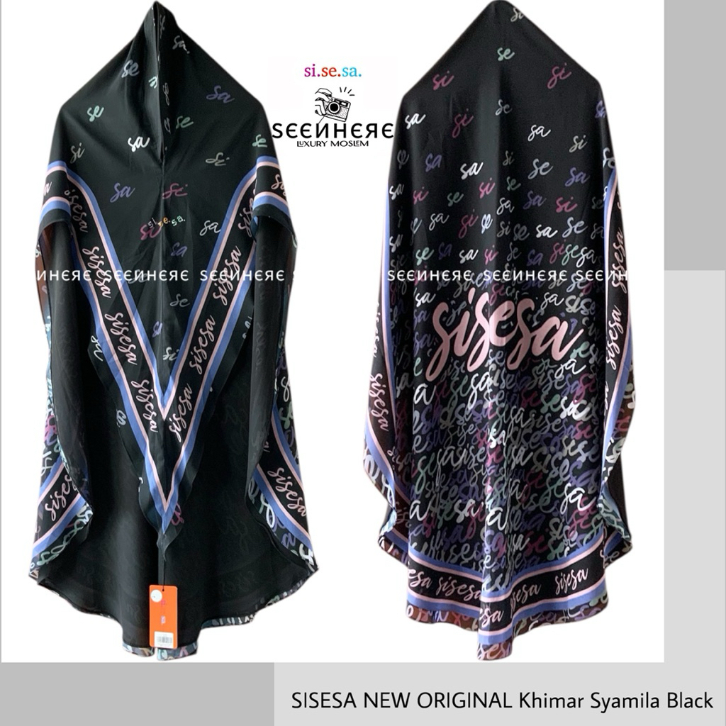 SISESA NEW ORIGINAL GUARANTEED - Khimar Syamila Black