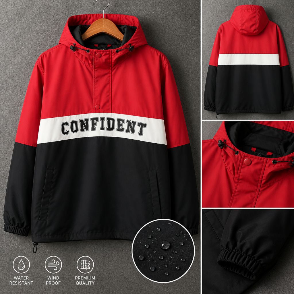 jaket halfzip anorak ugiz 3tone