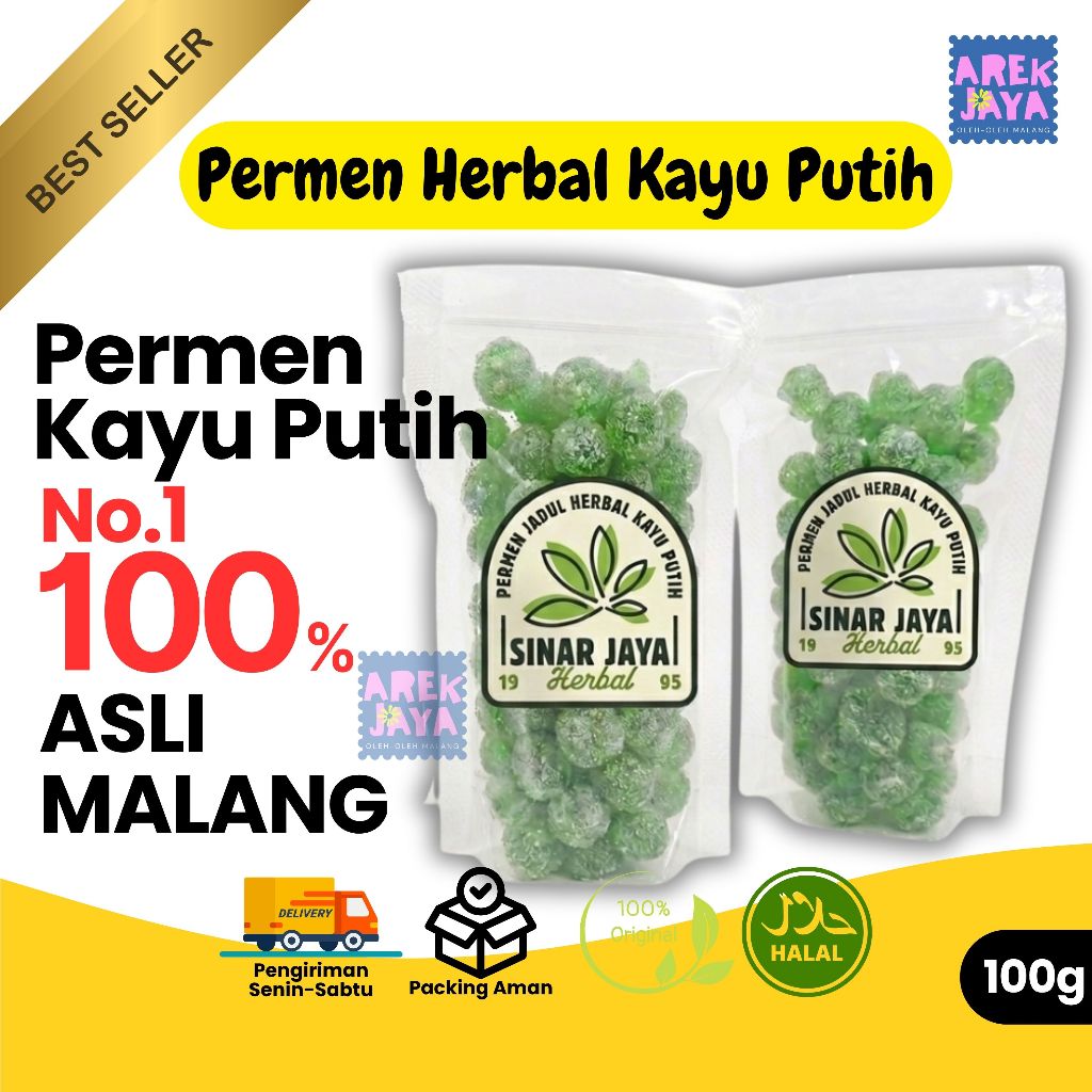 Permen Herbal Kayu Putih Kemasan 100gram / Permen Mint Kayu Putih / Permen Jadul Kayu Putih Original