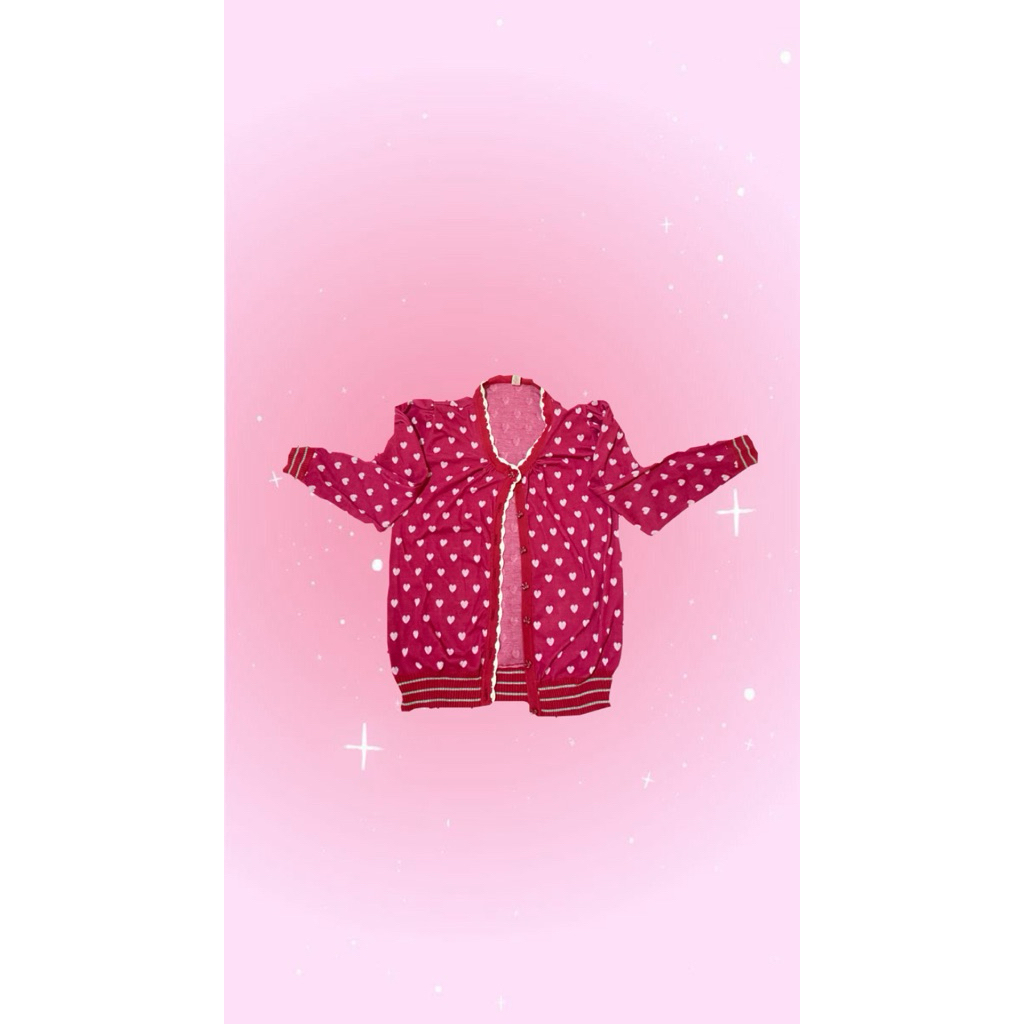 cardigan pink fanta motif love