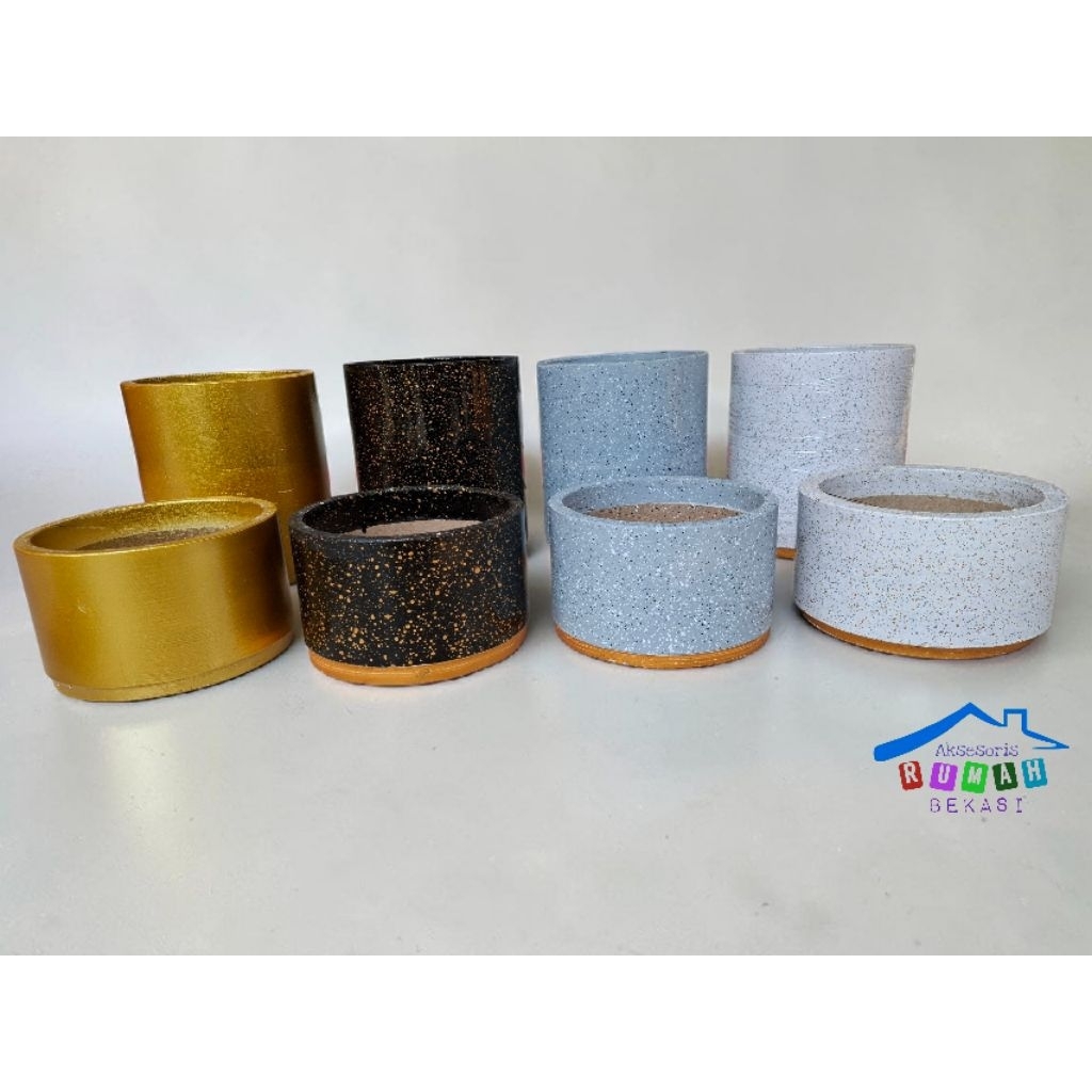 POT TERASO / POT TERAKOTA / VAS MARBLE TINGGI 10 CM