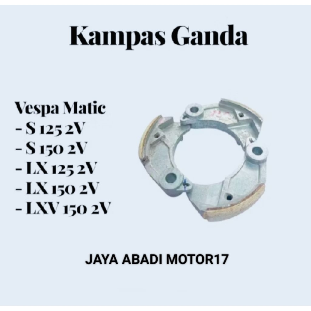 Kampas kopling ganda Vespa Matic S 125 2V S 150 2V LX 125 2V LX 150 2V LXV 150 2V ( ORIGINAL LOSPACK