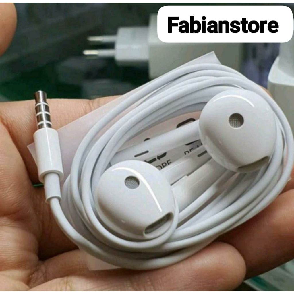 Headset earphone Oppo A5 A7 A12 Original jack 3.5mm Handsfree stereo