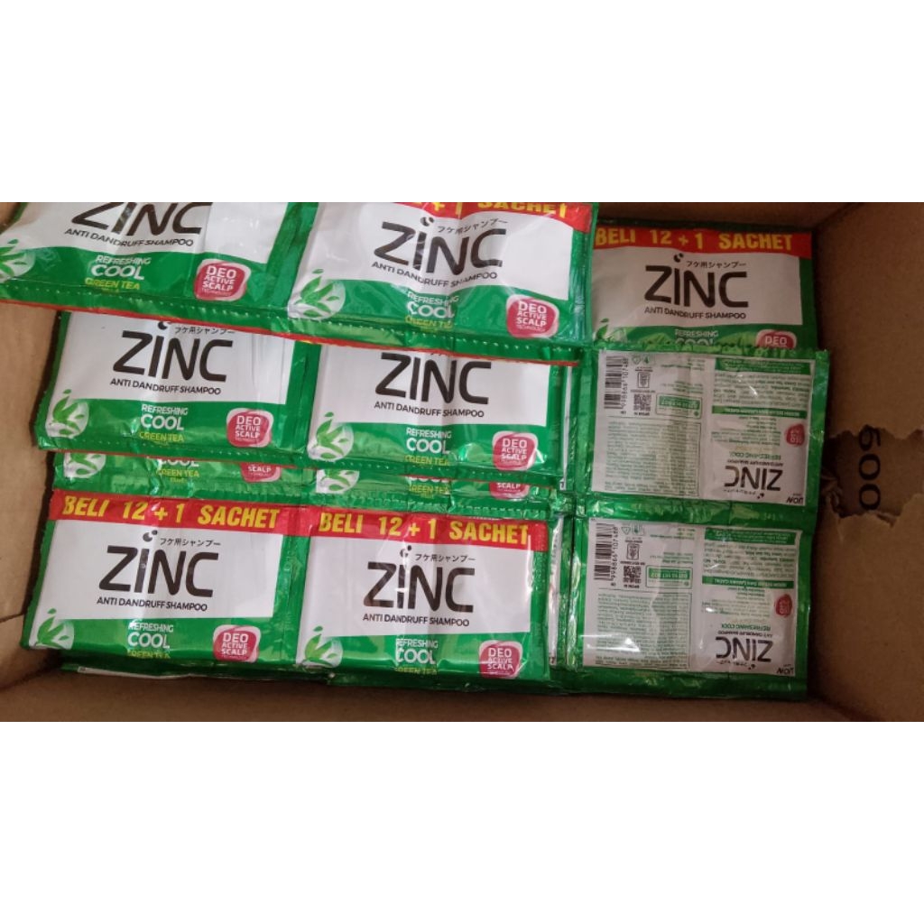 shampo zinc hijau sachet 1 renceng 12+1