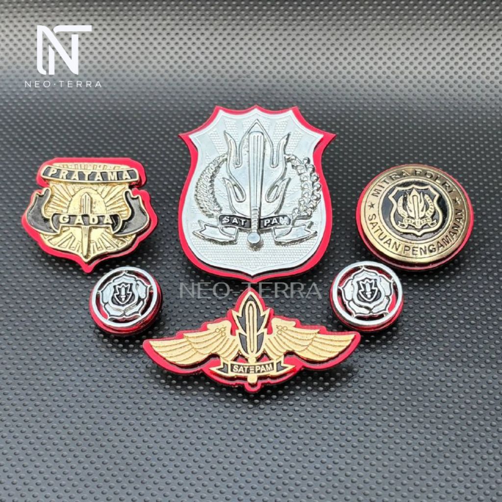 Set Lengkap Atribut Pin Security/Set Lengkap Atribut Pin Satpam/ Set LengkapbAtribut Brevet Satpam f