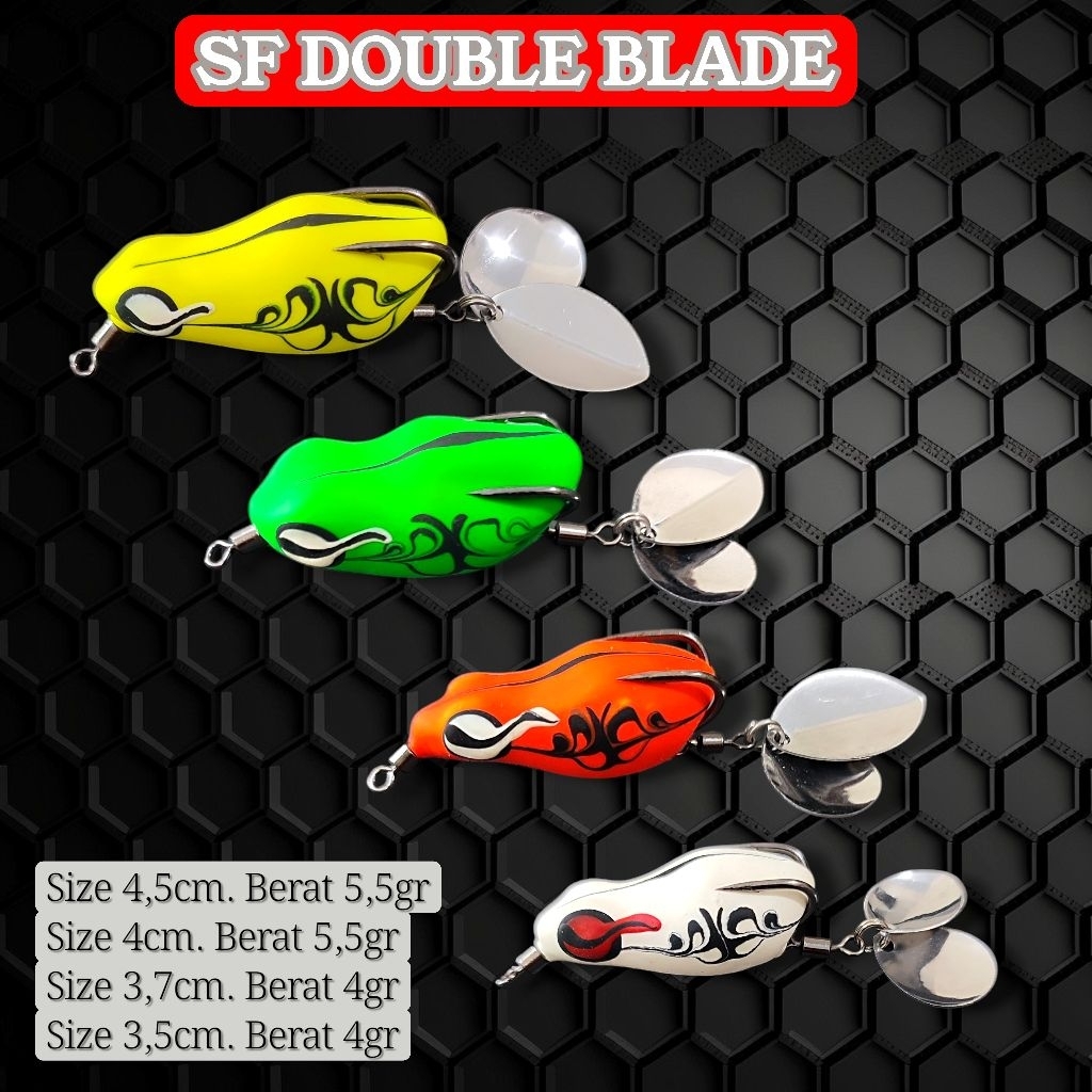 SOFT FROG DOUBLE BALDE. sofrog top water. lure casting gabus. umpan casting gabus. sofrog murah