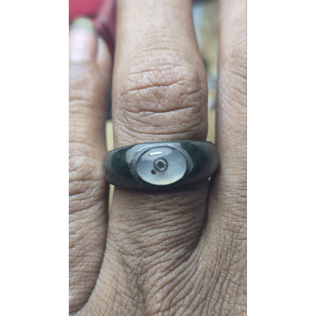 cincin ring black jade mata agate