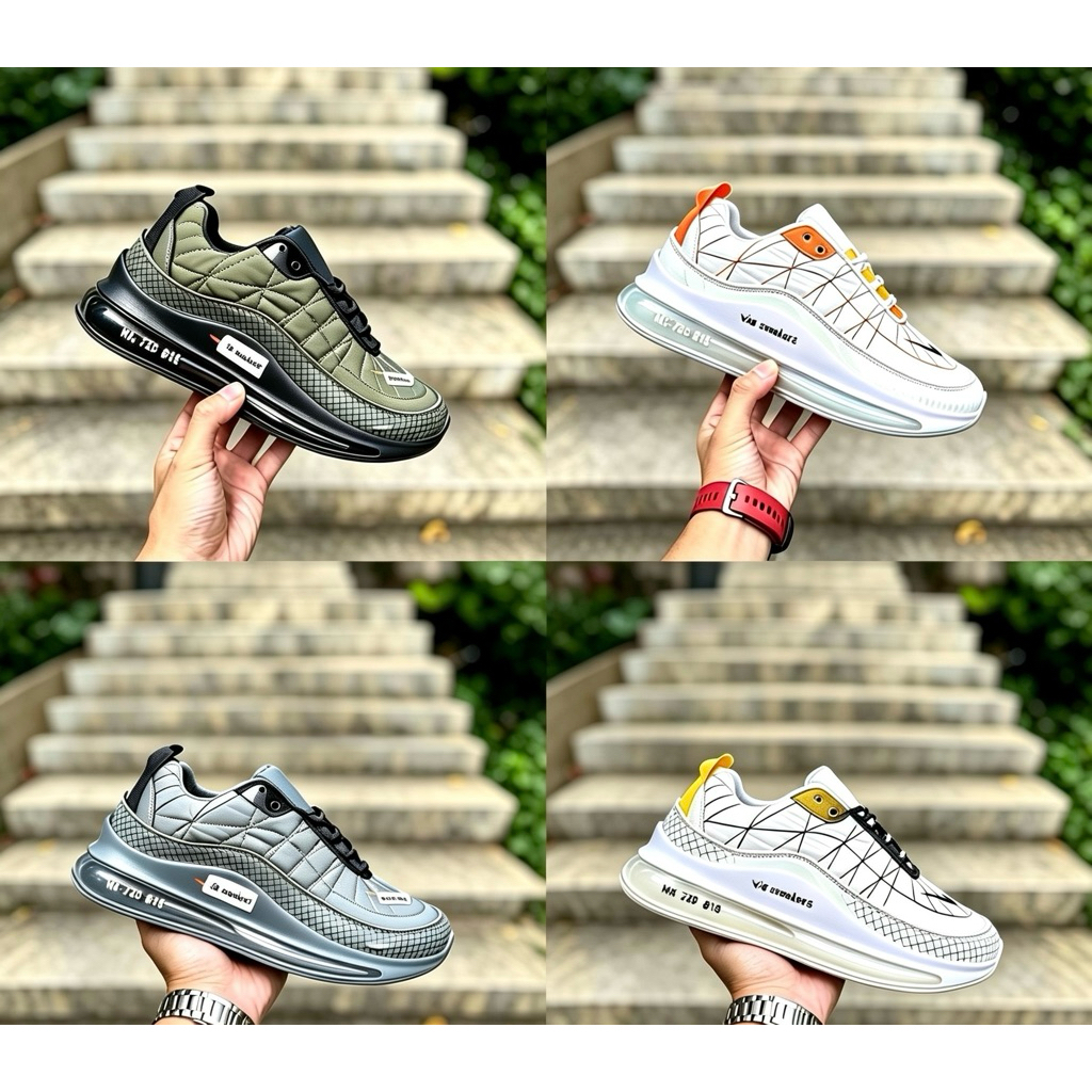 SEPATU RUNNING 720 818 PRIA WANITA “BLACK WHITE” BEST SELLER