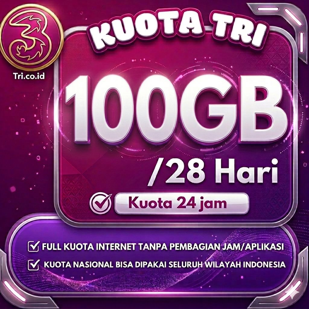 [PAKET DATA MURAH] KUOTA TRI 100GB 30GB 20GB
