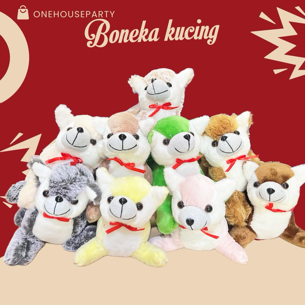 Boneka kucing mini obral lucu boneka karakter kucing cat korea mini lucu duduk tegak berdiri one hou