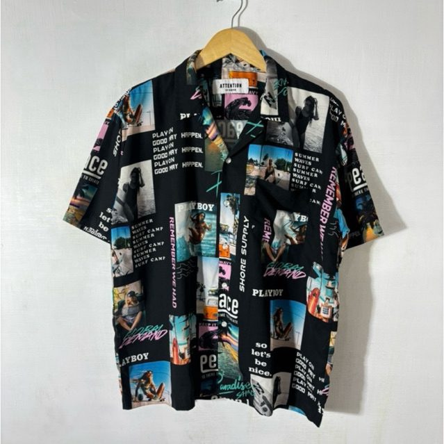 KEMEJA PENDEK ATTENTION OPEN COLLAR