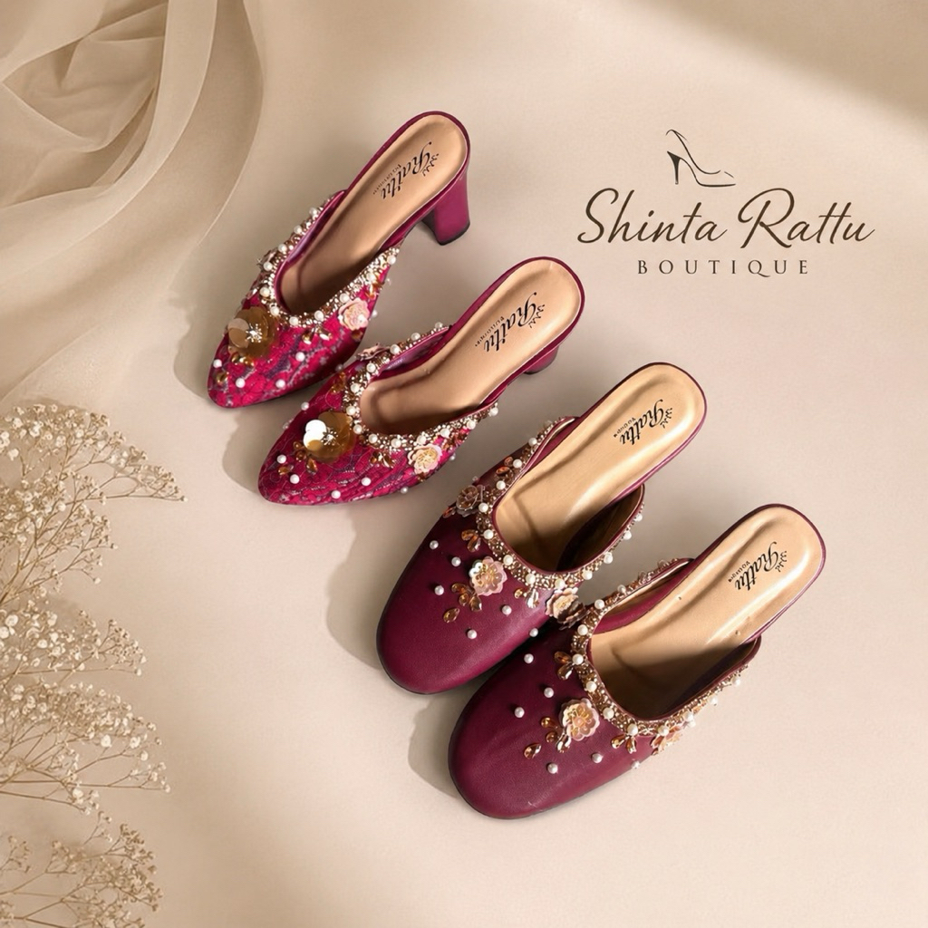 Sepatu Wedding Pria Dan Wanita Verona Series / Heels Wanita Hak 5cm / Selop Pengantin Pria Hak 3cm /