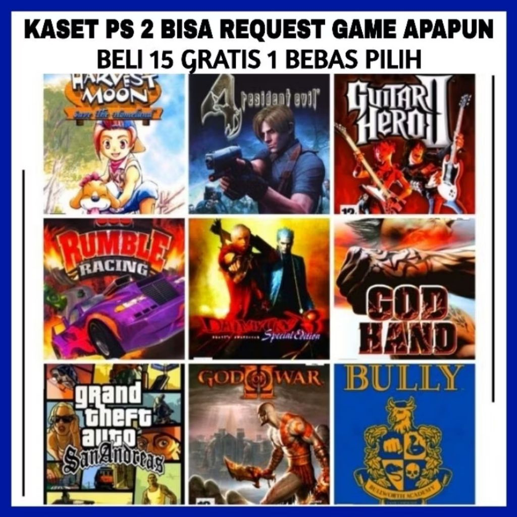 Kaset Game Ps2 Ps 2 Lengkap Bisa Request