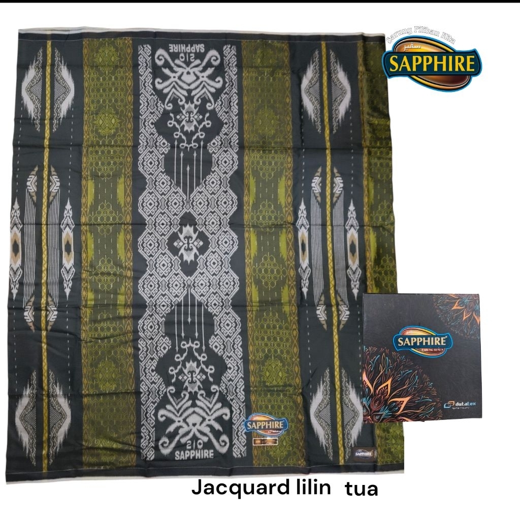 Sarung Sapphire Jacquard Lilin Tua Kembang, sarung sapphire premium
