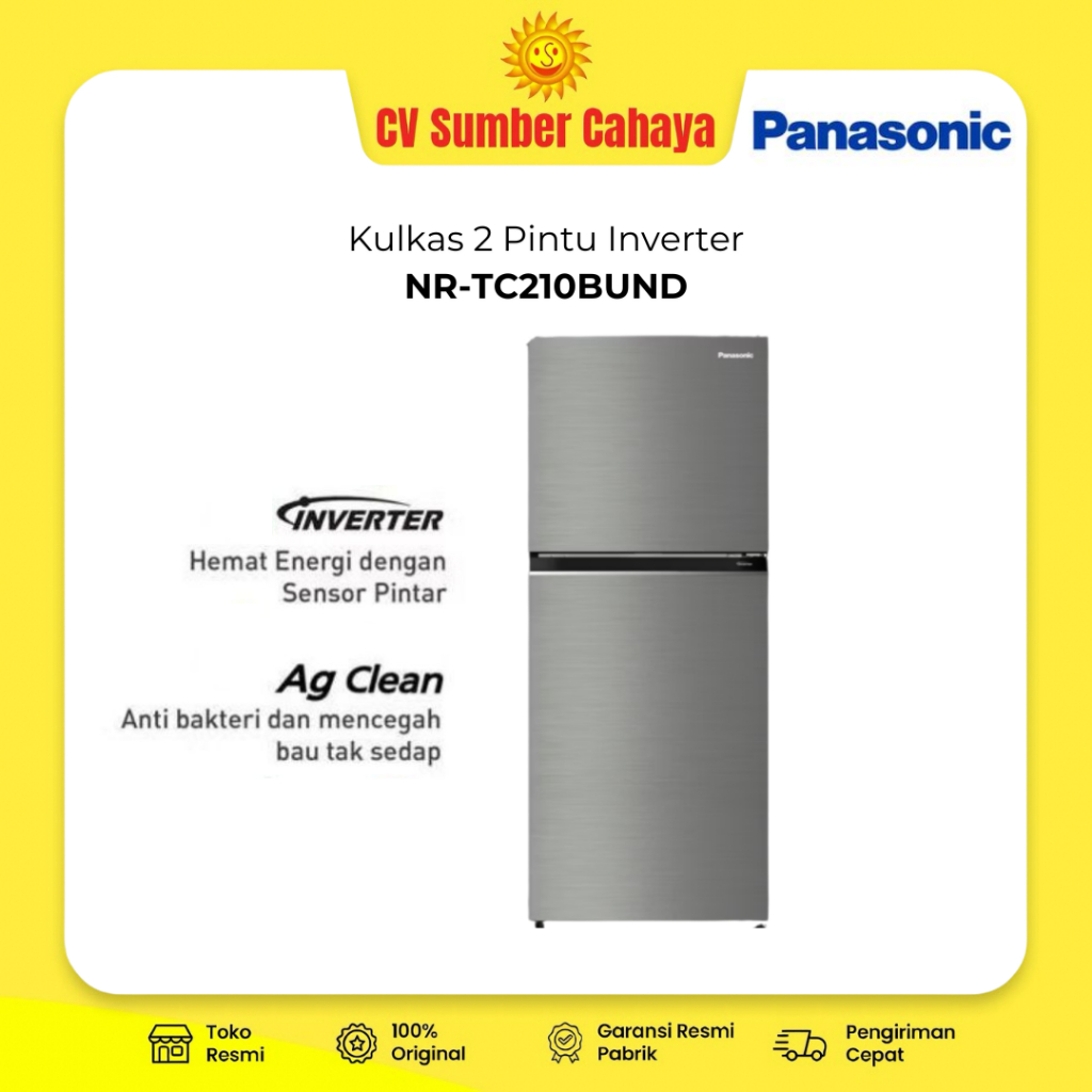 Panasonic Kulkas 2 Pintu 217L Inverter NR-TC210BUND 217 L NRTC210BUND 210BUND