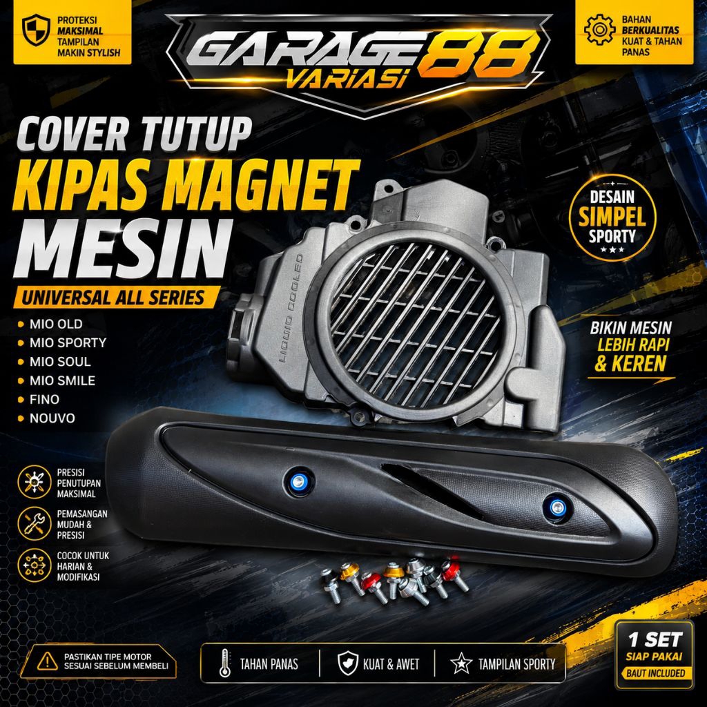 sepasang paket cover radiator vario carbu + cover knalpot Vario Carbu 110 old+free 2 baut L