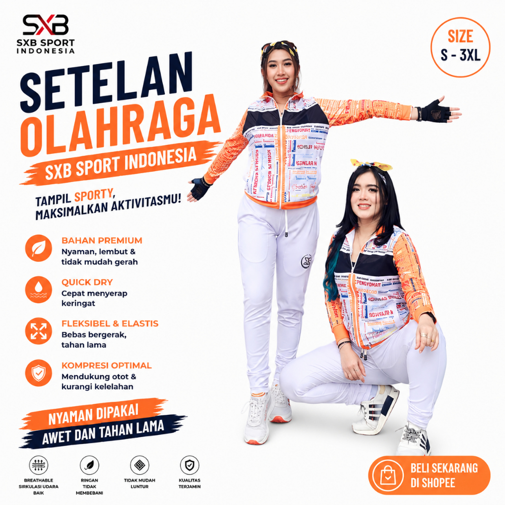 STELAN SENAM SXB SPORT TYPO JACKET AMD JOGGER // SXB SPORT INDONESIA // STELAN SENAM // STELAN OLAHR