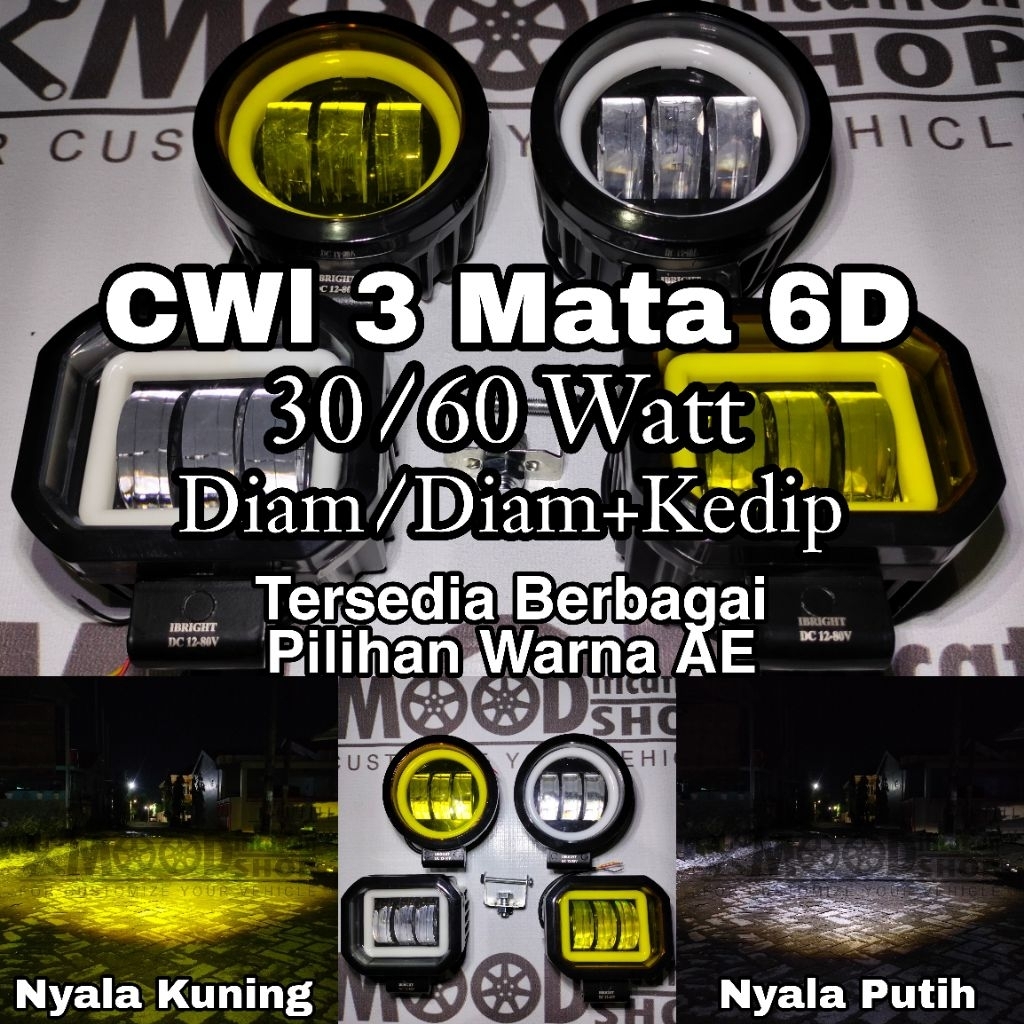 IBRIGHT Lampu Led CWL 3 Mata Universal