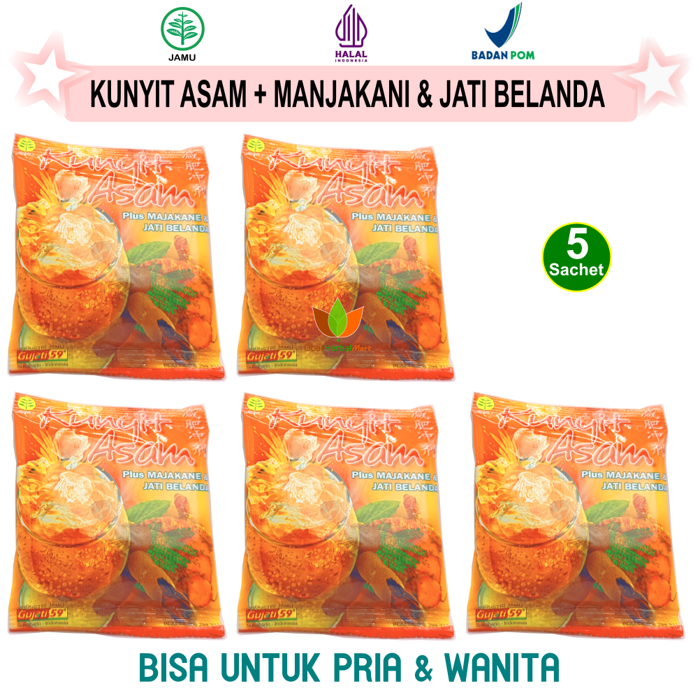 KUNYIT ASAM PLUS MANJAKANI DAN JATI BELANDA GUJATI 59 MINUMAN KESEHATAN WANITA PRIA